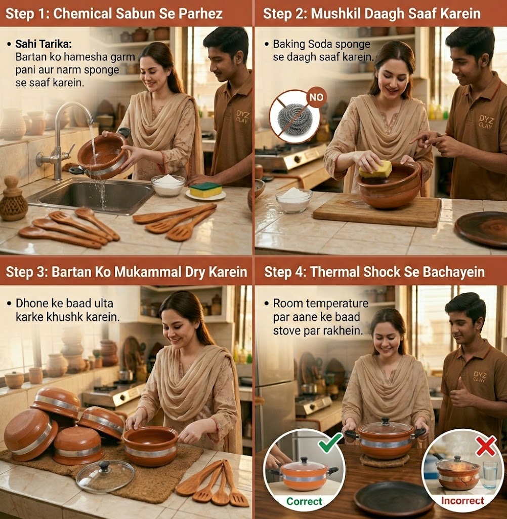 Mitti Ke Bartan Ki Safai Aur Hifazat Kaise Karein? (Complete Care Guide)