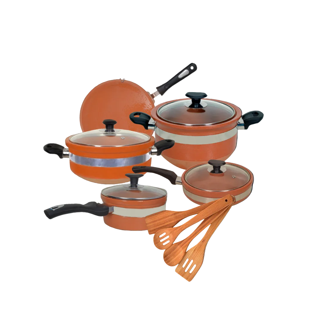 DYZ Premium Clay Cooking Set 12-Piece Complete Kitchen Bundle with Handi Karahi Tawa