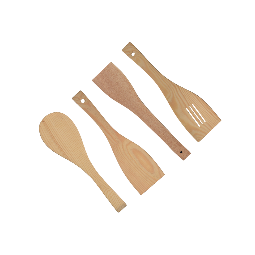 4 pieces Mini Wooden Spoon Set