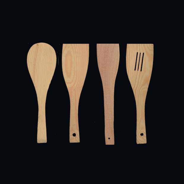 4 pieces Mini Wooden Spoon Set