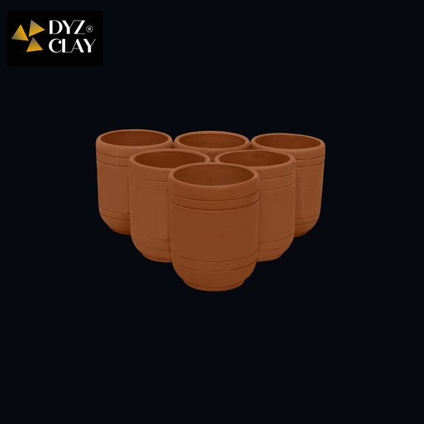 SET OF 6 CLAY GLASSES