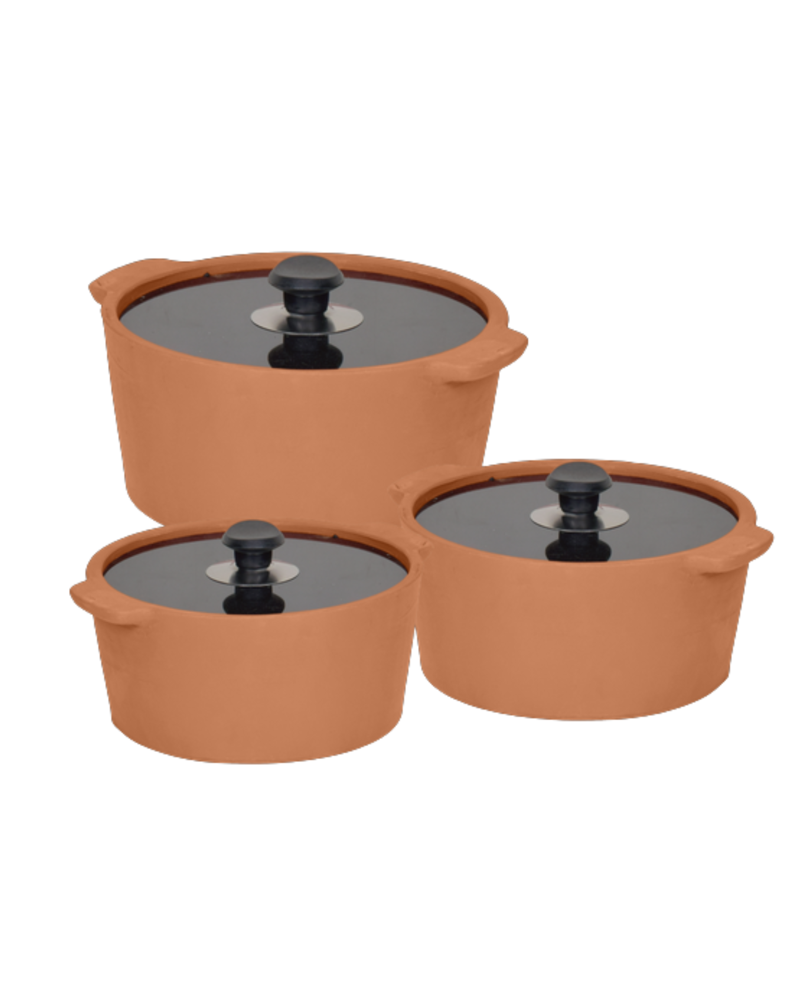 3 PCs Bowl Set With Glass Lid