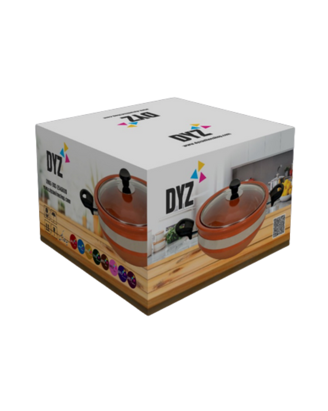 Handcrafted Glazed Clay Karahi with Glass Lid 1.5kg Capacity - DYZ Clay