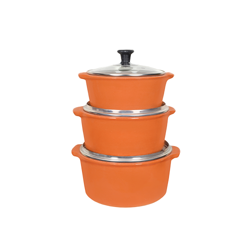 3 PCs Bowl Set With Glass Lid